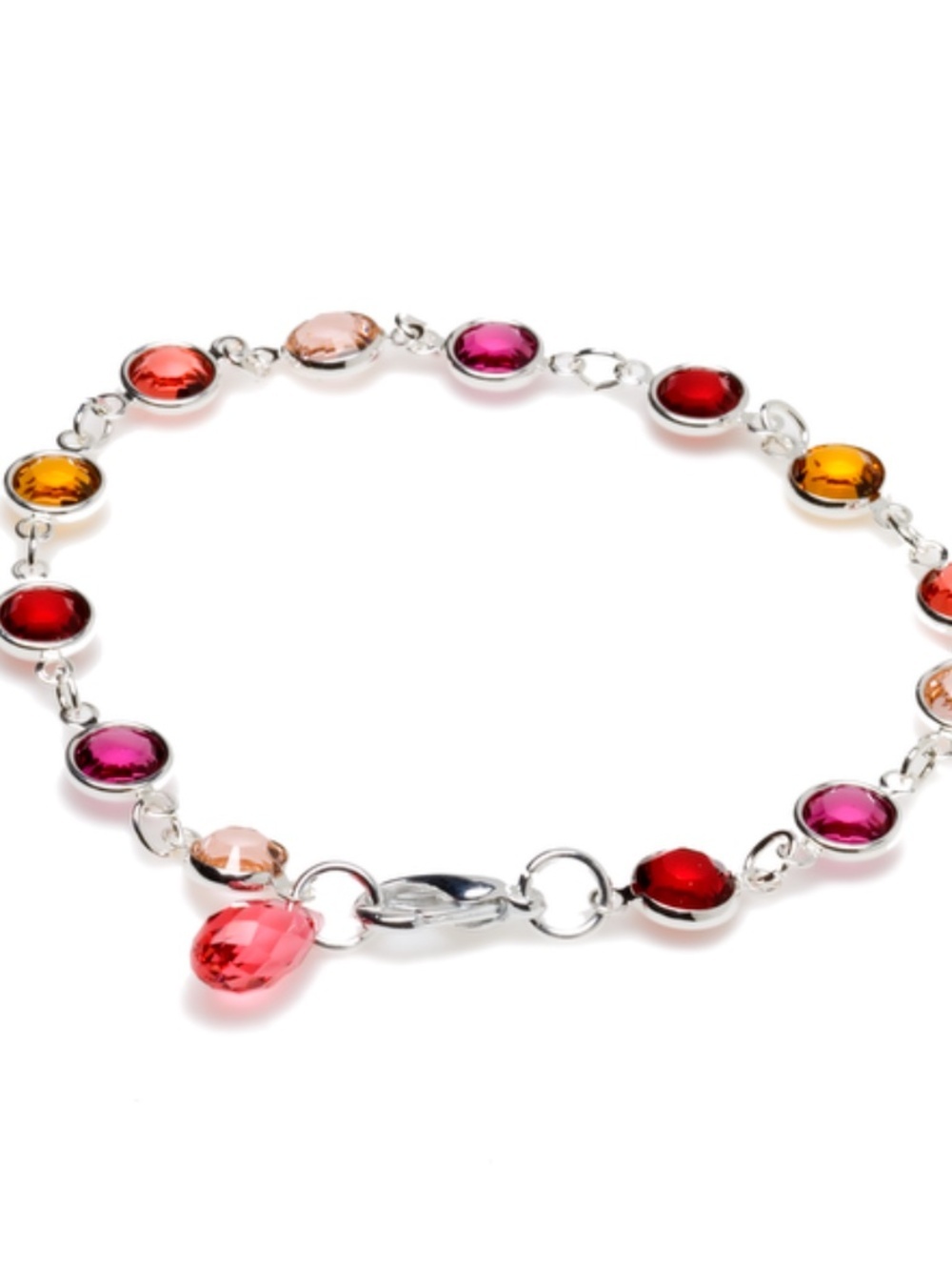 NWT Montreal Made Swarovski Crystal Channel Bracelet with Briolette Charm